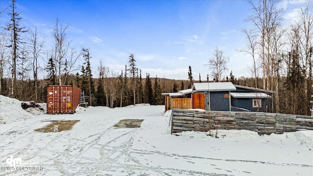 view of snowy yard