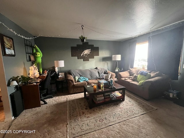 living room featuring concrete floors