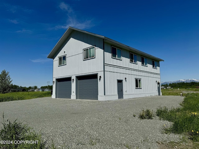 exterior space featuring a garage