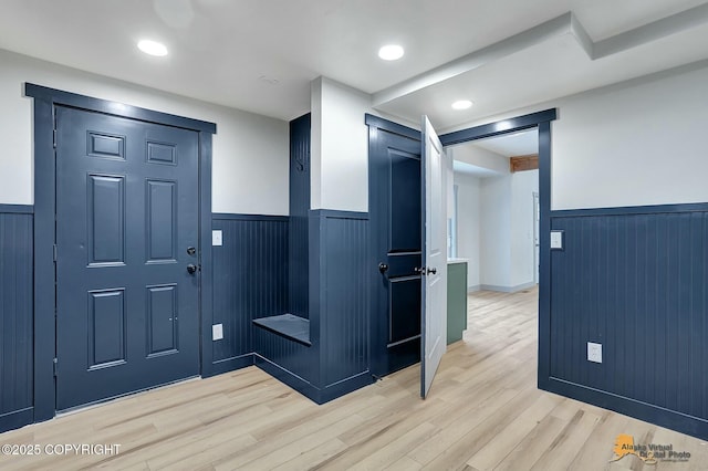 foyer featuring light hardwood / wood-style floors