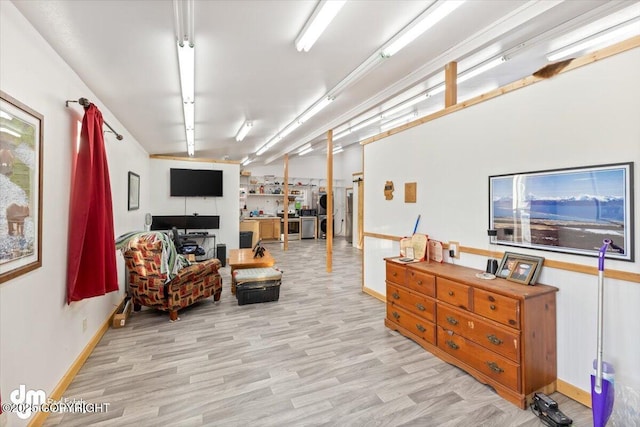 sitting room featuring light wood-type flooring