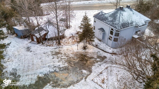 view of snowy aerial view