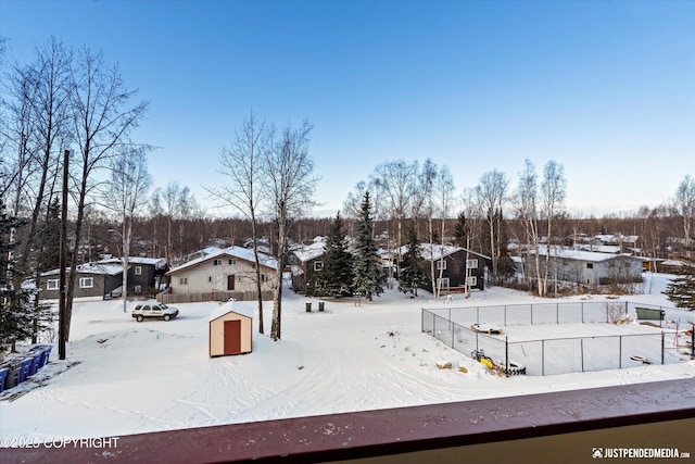 view of snowy yard