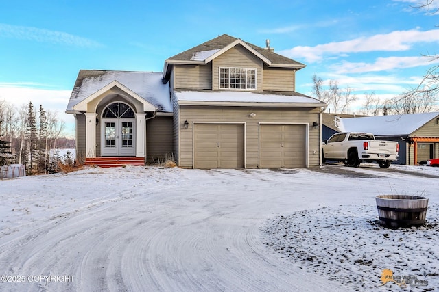 view of property with a garage