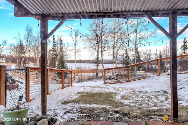 view of snowy yard