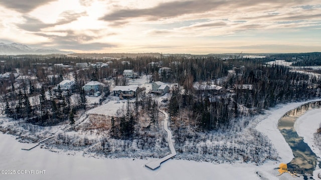 view of snowy aerial view