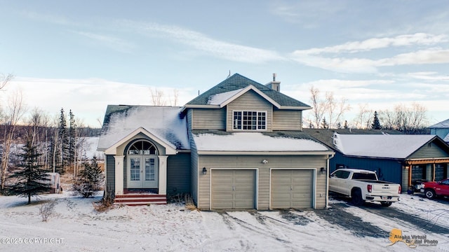 view of property with a garage