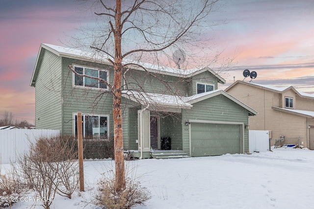 view of front of house featuring a garage