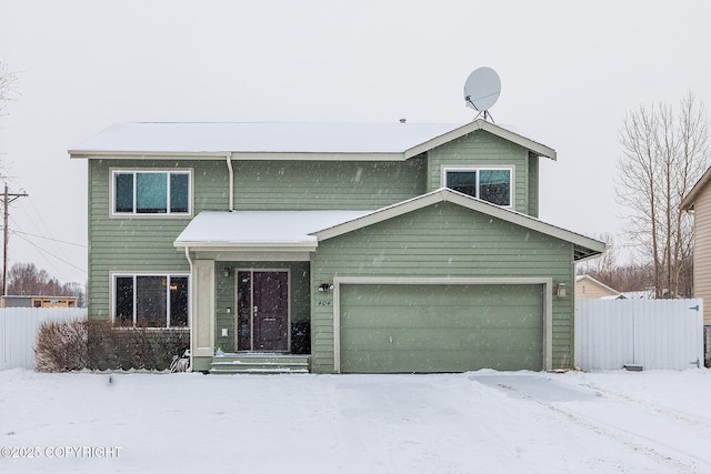 view of front facade featuring a garage