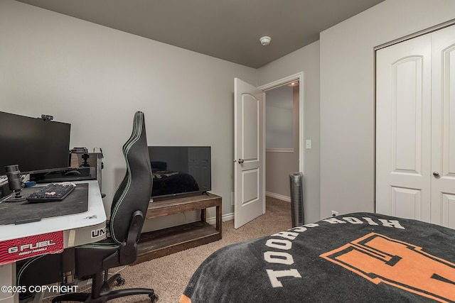 bedroom with carpet floors