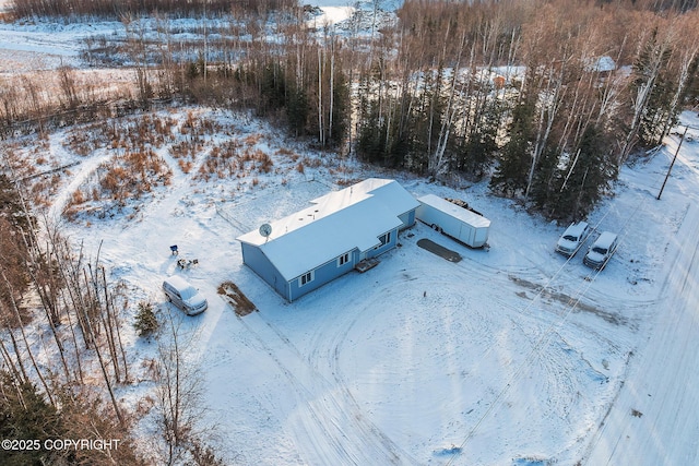 view of snowy aerial view