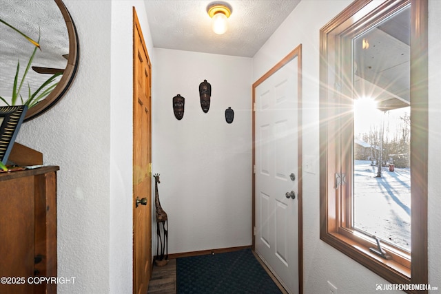 entryway featuring a textured ceiling