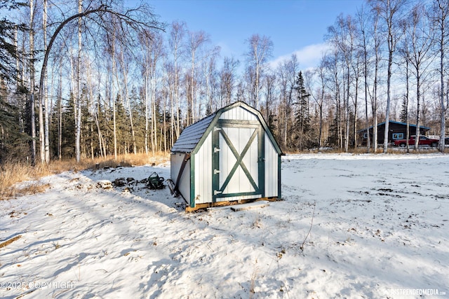 view of snow covered structure