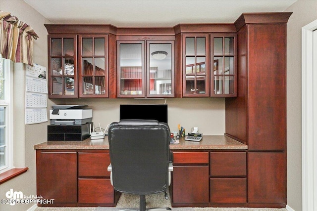 office space with built in desk