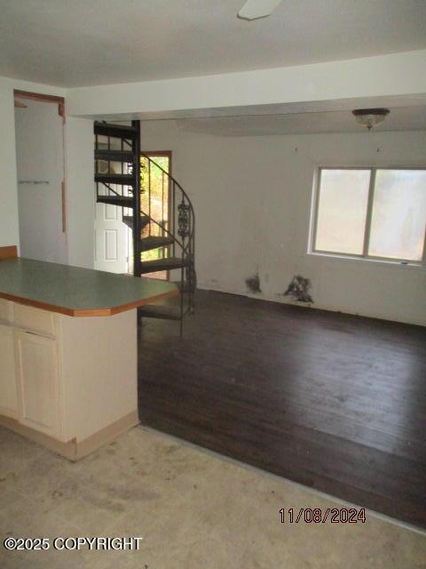 kitchen with light hardwood / wood-style flooring