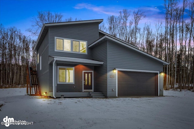 view of front facade with a garage