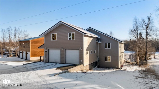 exterior space featuring a garage