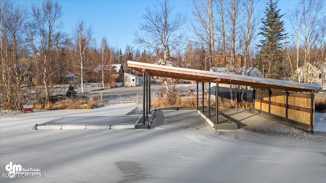 exterior space featuring a carport