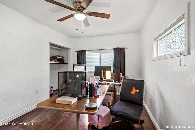 1510 E 40th Ct, Anchorage, AK 99508 - office featuring wood finished floors and ceiling fan