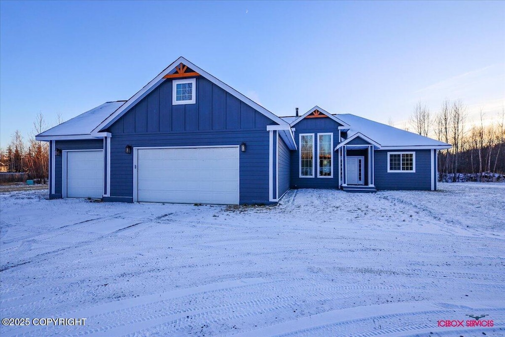 view of front of house with a garage