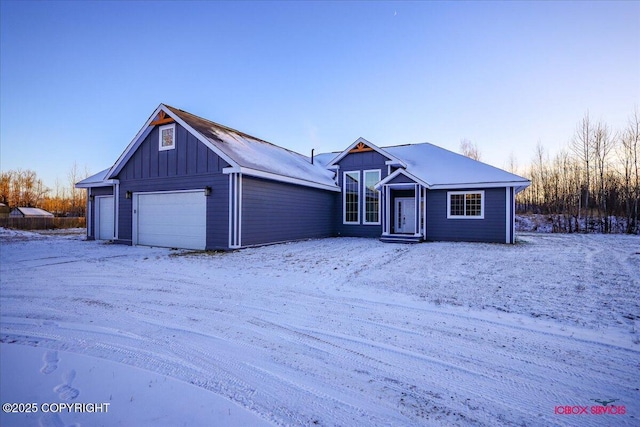 view of front of home with a garage