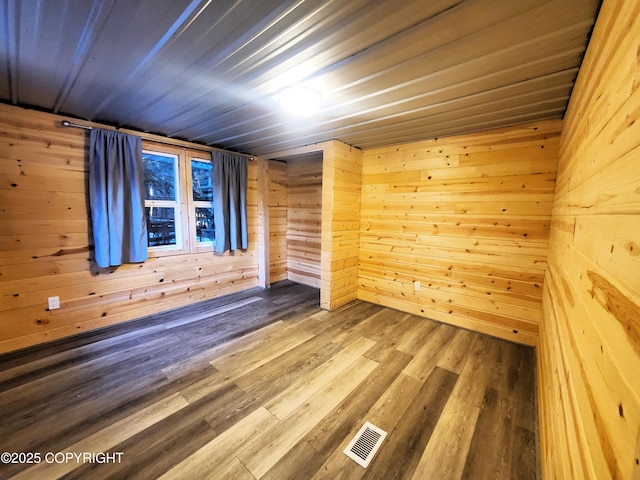 view of sauna featuring hardwood / wood-style floors