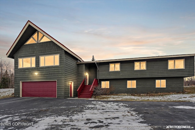 view of front facade with a garage