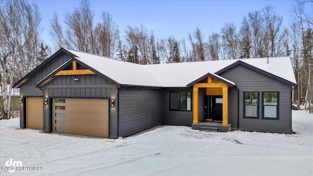 view of front of home with a garage