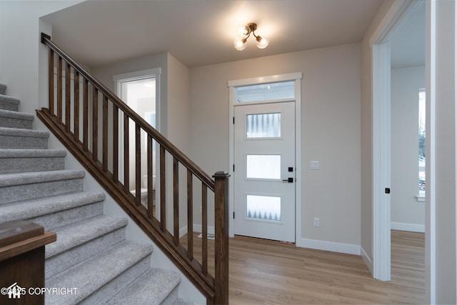 foyer featuring light hardwood / wood-style floors