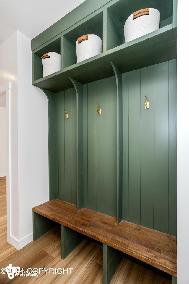 mudroom featuring hardwood / wood-style floors