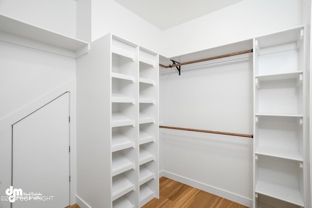 walk in closet featuring light hardwood / wood-style floors