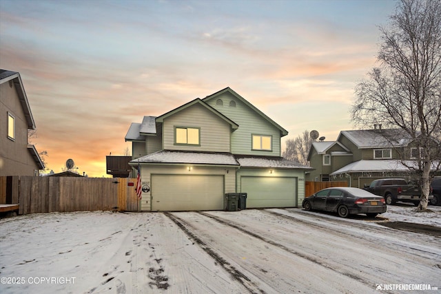 view of property with a garage