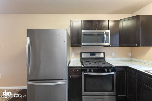 kitchen with appliances with stainless steel finishes