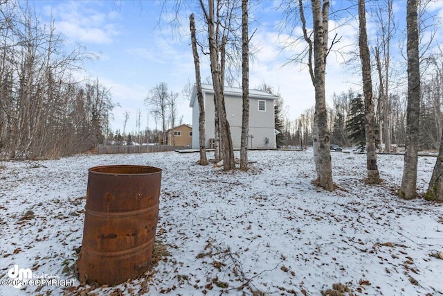 view of snowy yard