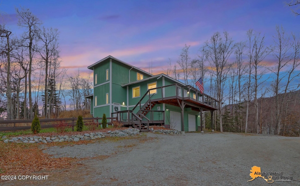 view of front of house with a garage