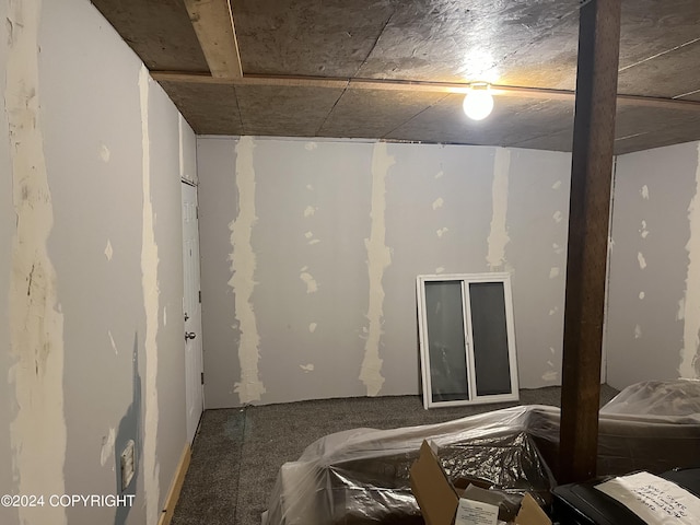 basement with carpet