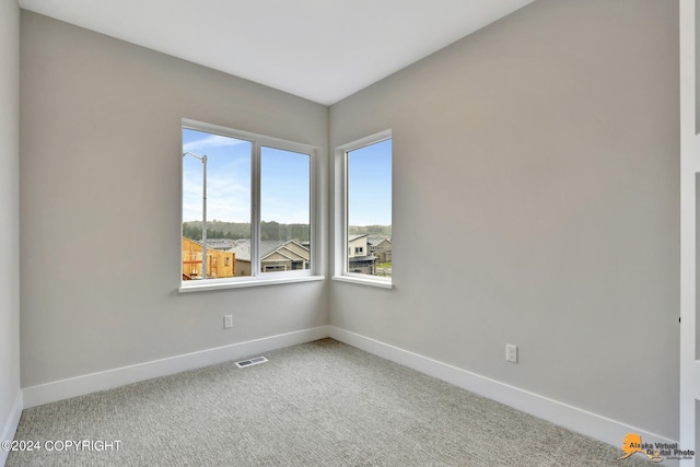 unfurnished room featuring carpet