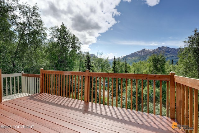 10235 Stewart Dr, Eagle River, AK 99577 - deck featuring a mountain view