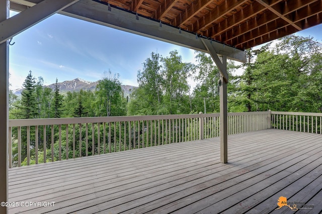 10235 Stewart Dr, Eagle River, AK 99577 - wooden deck featuring a mountain view