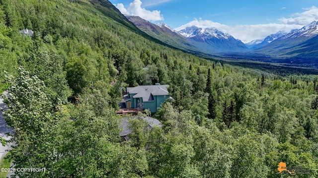 10235 Stewart Dr, Eagle River, AK 99577 - mountain view featuring a heavily wooded area