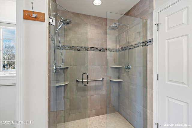 bathroom with walk in shower