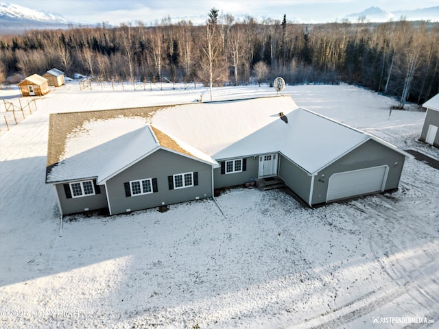 view of snowy aerial view