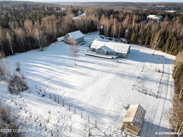 view of snowy aerial view