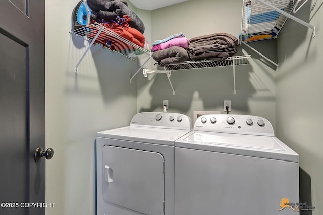 laundry area featuring washer and dryer