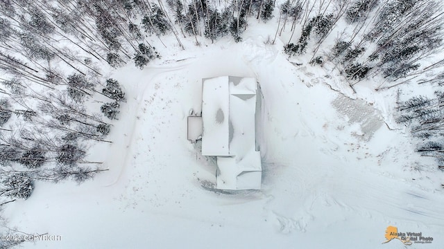 view of snowy aerial view