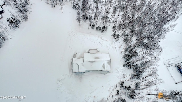 view of snowy aerial view