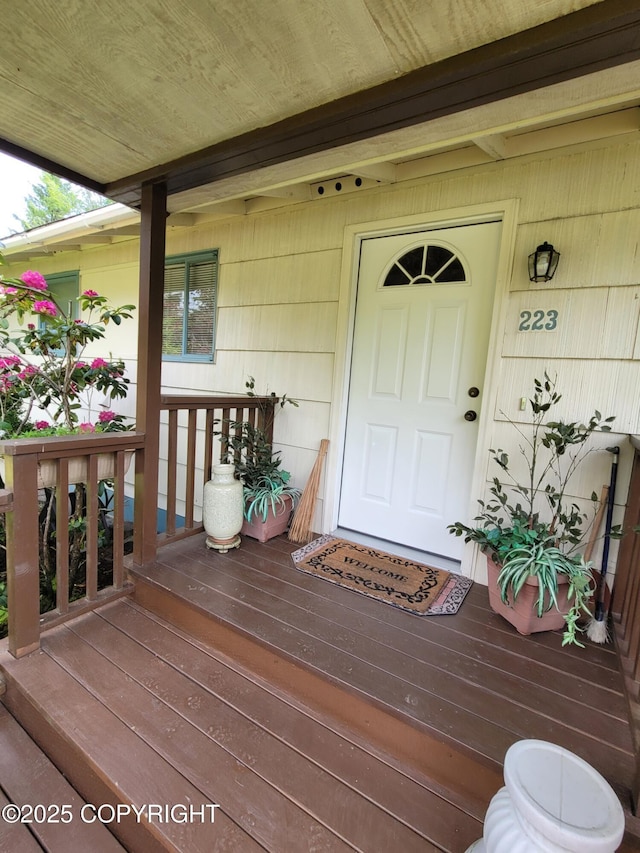 223 Lakeview Dr, Sitka, AK 99835 - view of wooden porch