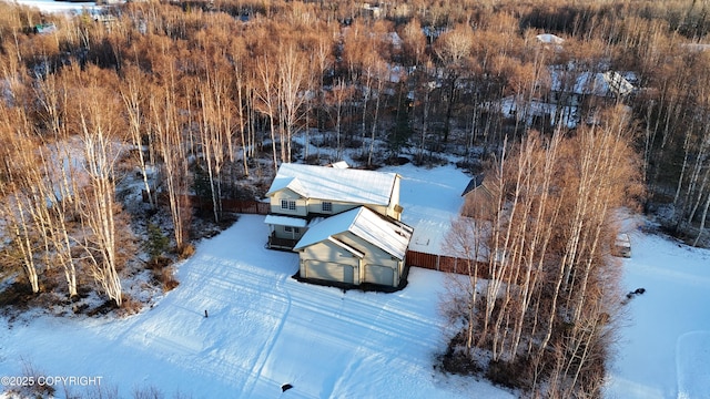 view of snowy aerial view