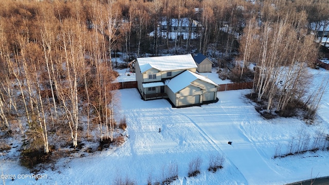 view of snowy aerial view