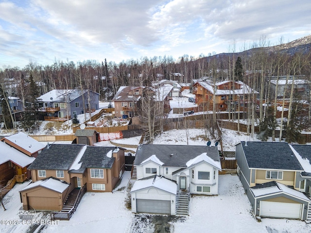 view of snowy aerial view